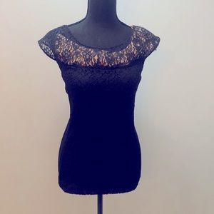 Black Lacey fitted top